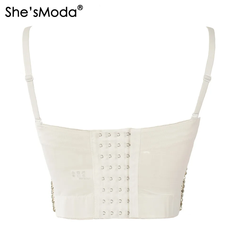 Женский бюстгальтер бюстье She'sModa сетчатый с бриллиантовой цепочкой размера