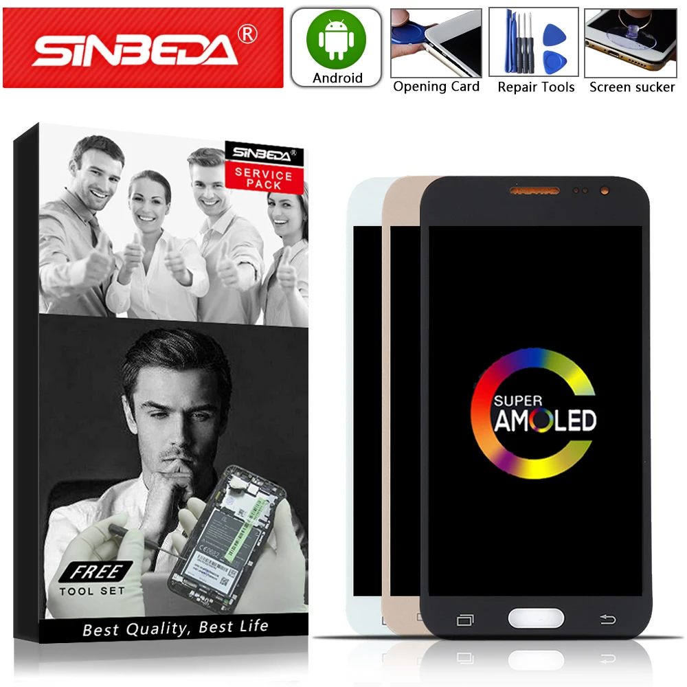 ЖК дисплей AMOLED для SAMSUNG Galaxy J2 5 0 дюйма сенсорный экран с цифровым преобразователем
