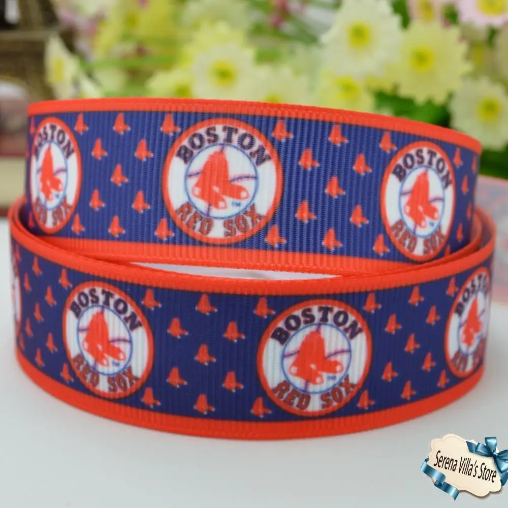 New 7/8 high quality boston sports ribbon printed birthday gift paking party decorations 22mm grosgrain christmas Best prices  Дом и