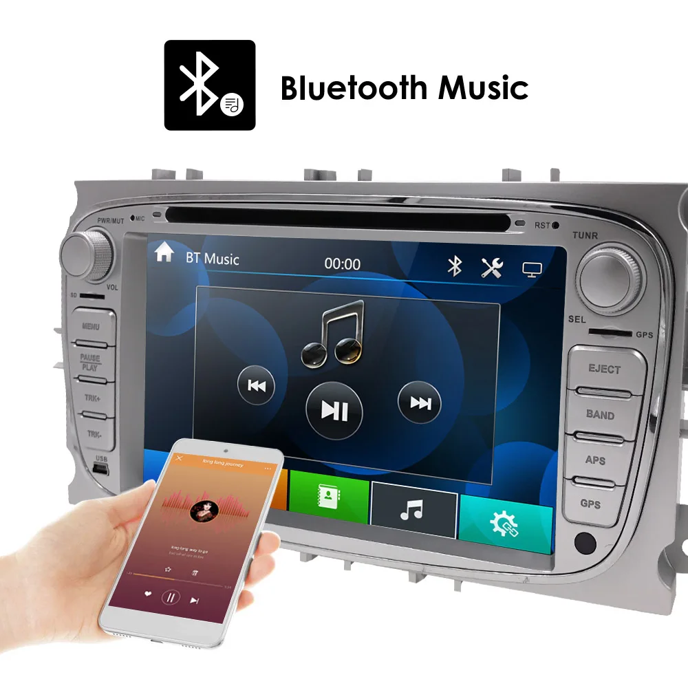 Автомобильный dvd-плеер 2 Din радио gps Navi для Ford Focus Mondeo Kuga C-MAX S-MAX Galaxy Аудио Стерео головное устройство мультимедиа 8G SD Карта BT