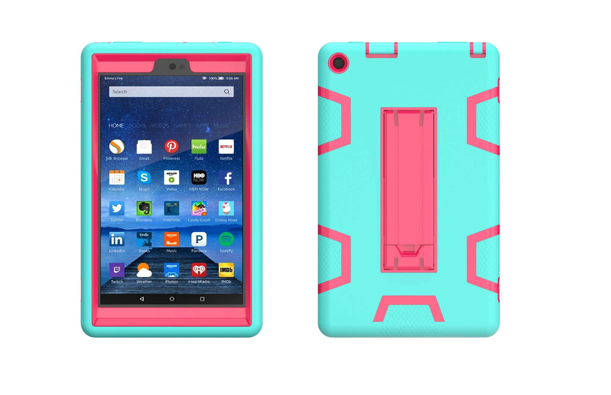 Чехол для 2016 Amazon Kindle Fire HD 8 HD8 Tablet Hit Color 3 в 1 Hybrid Heavy Duty противоударный резиновый