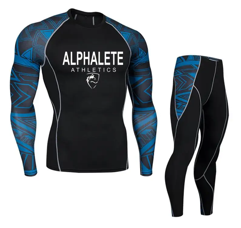 Для мужчин s ALPHALETE Печатный компрессионный набор Функциональная футболка с