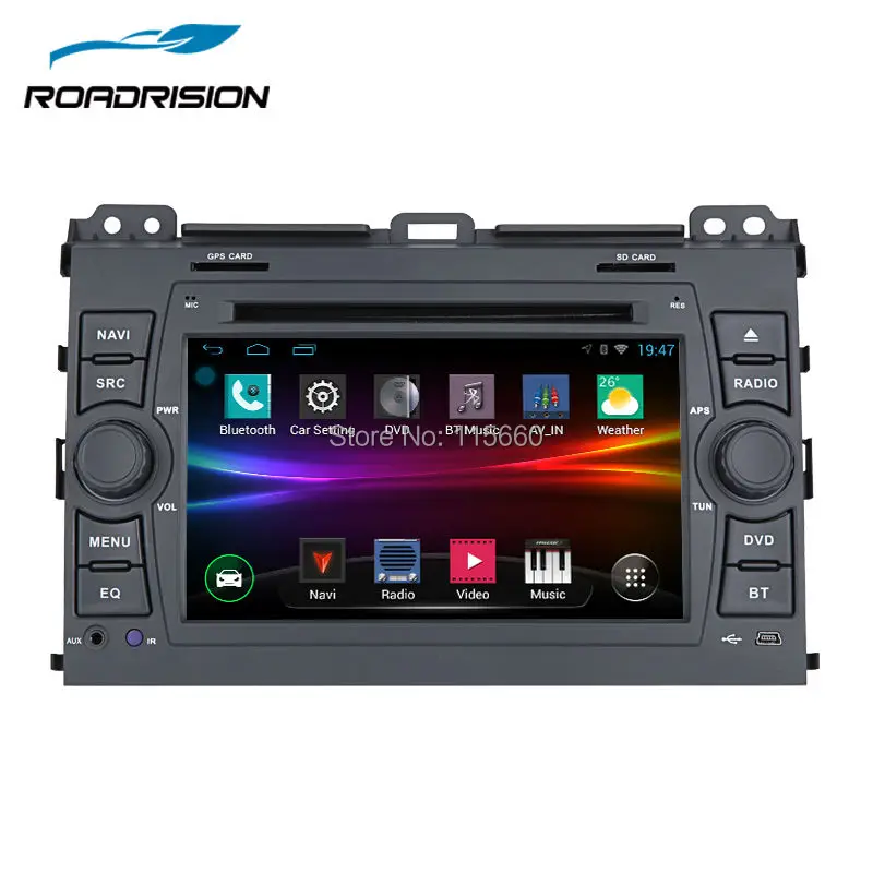 Автомобильный радиоприемник RoadRision 2Din для Toyota Land Cruiser Prado 120 2002 2009 черный с GPS
