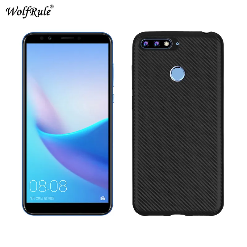 Wolfrole Huawei Y6 Prime 2018 Чехлы Honor 7A Pro роскошный чехол с полной защитой из углеродного