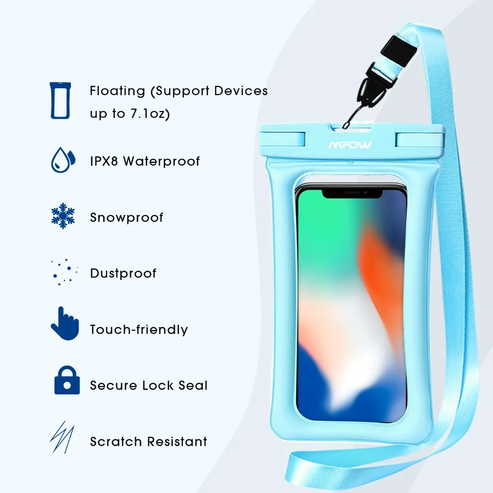 Mpow IPX8 водонепроницаемый чехол, универсальный 6,5 дюймовый Чехол для мобильного телефона, чехол для плавания, для фотосъемки под водой для iPhone Xs, samsung, huawei