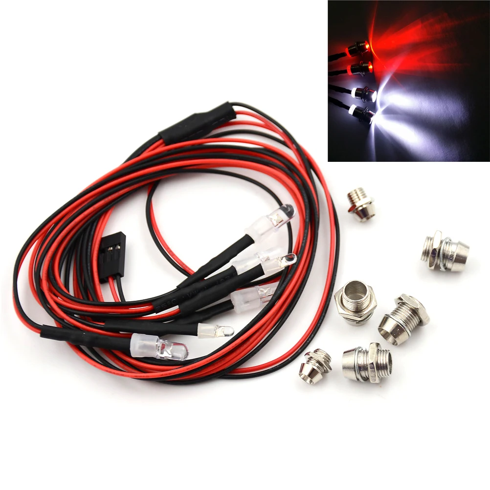 

new 6LEDs Lights 3-7V RC Car Light Set Headlight Taillight 1/10 RC Model Car Truck New Arrival