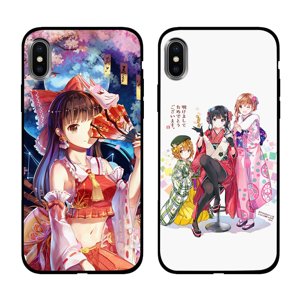 Японские кимоно Аниме Девушка Мягкий ТПУ чехол для Apple iPhone 6 6S 7 8 Plus 5 5S SE X XS MAX XR