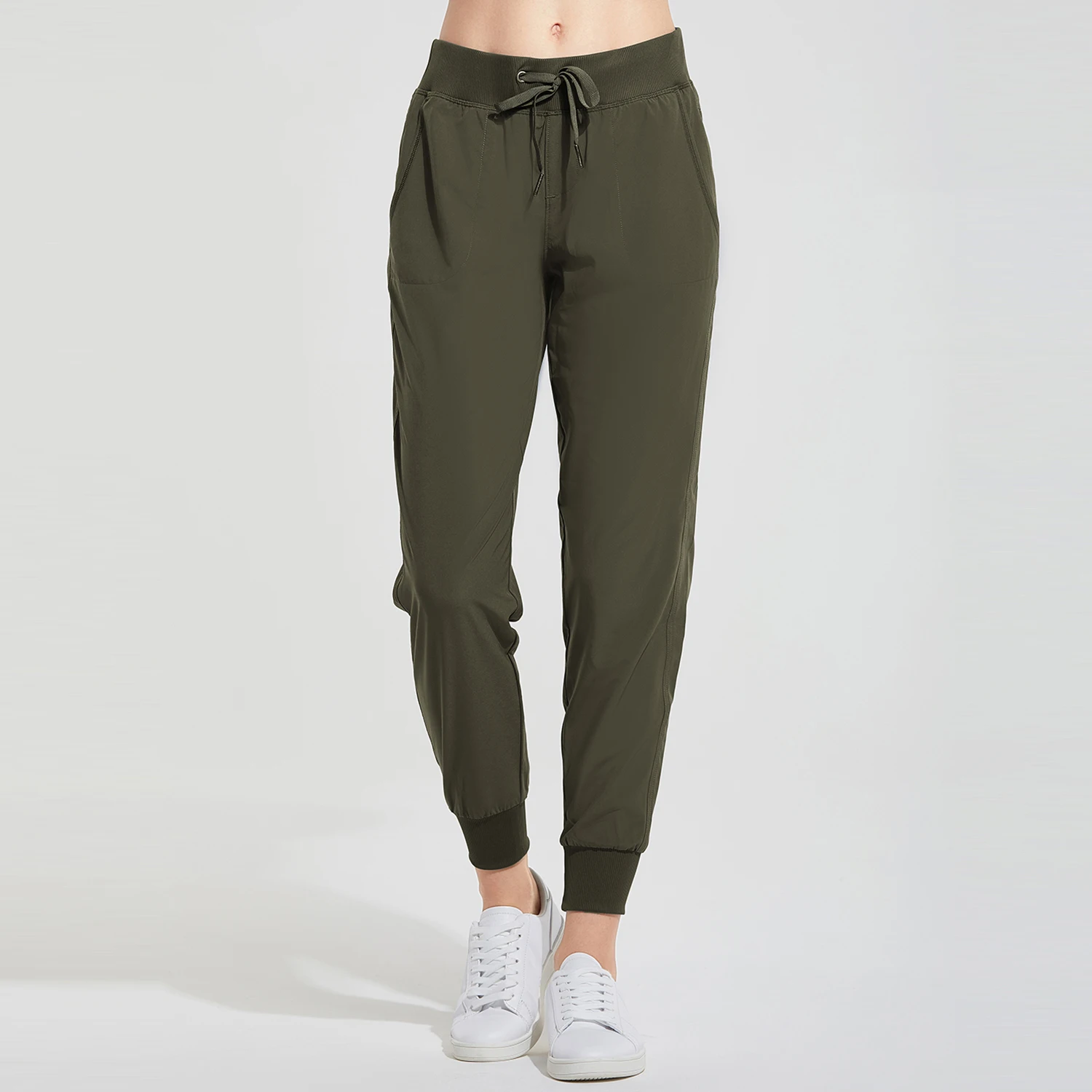 Olive Green03 CRZ Йога Для женщин светильник Вес шнурок тренировочные спортивные брюки для девочек штаны с карманами - Цвет: Olive Green03