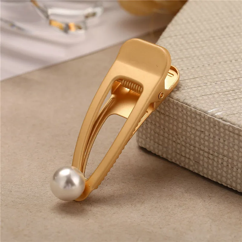 Женская металлическая заколка для волос GIVVLLRY элегантная матовая золотистая