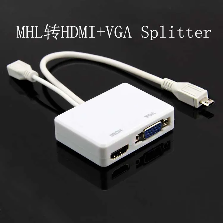 Телефонный кабель для универсального Android MHL к HDMI+ VGA сплиттер Micro USB 11pin для samsung S8 S9 Note 8 для huawei 8X Прямая поставка