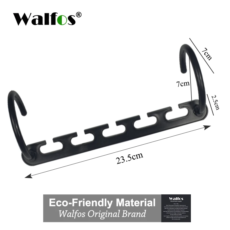 WALFOS Black 1 шт. Экономия пространства вешалка пластиковая вешалка для одежды крючок Волшебная вешалка для одежды с крюком органайзер для шкафа - Цвет: WALFOS Black