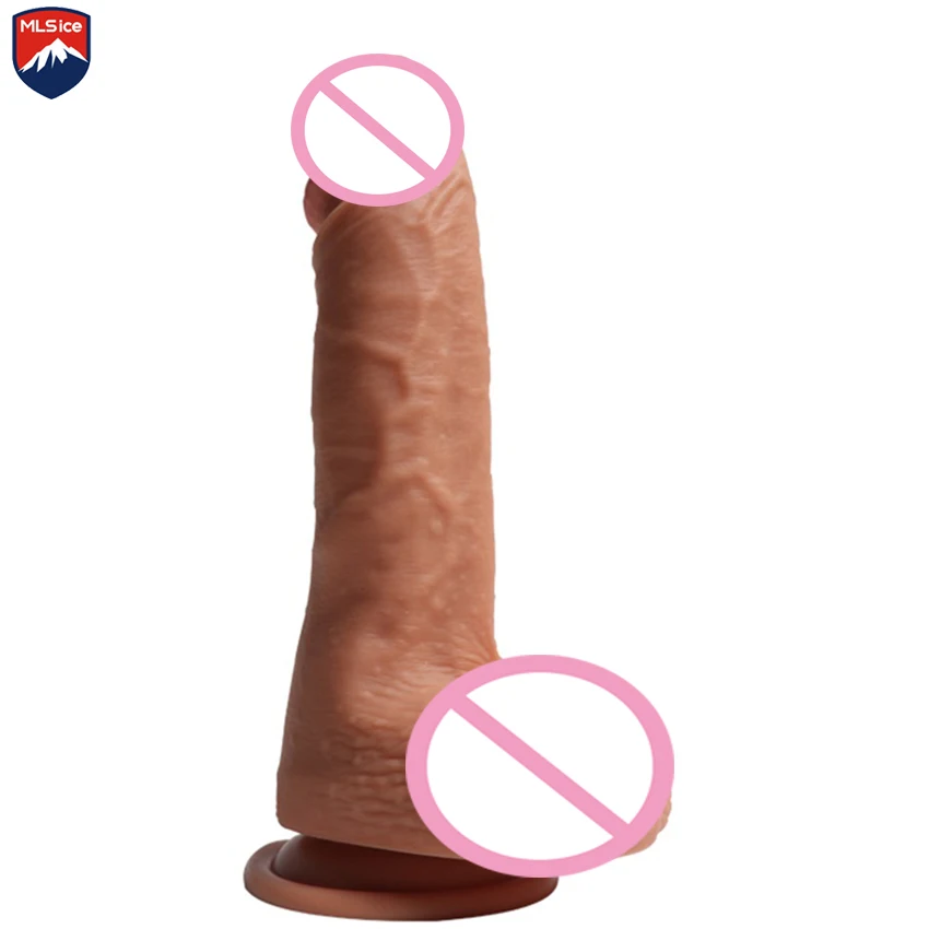 MLSice 22*4 5 см Гибкий реалистичный большой фаллос двухслойный реальный сексуальные