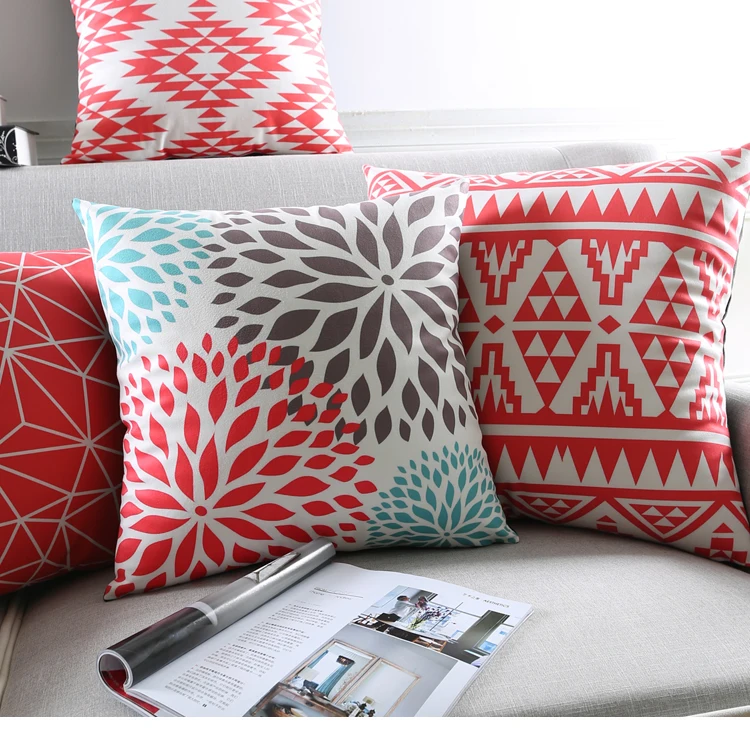 Геометрические треугольники коврики наволочки с рисунком богемные розовые