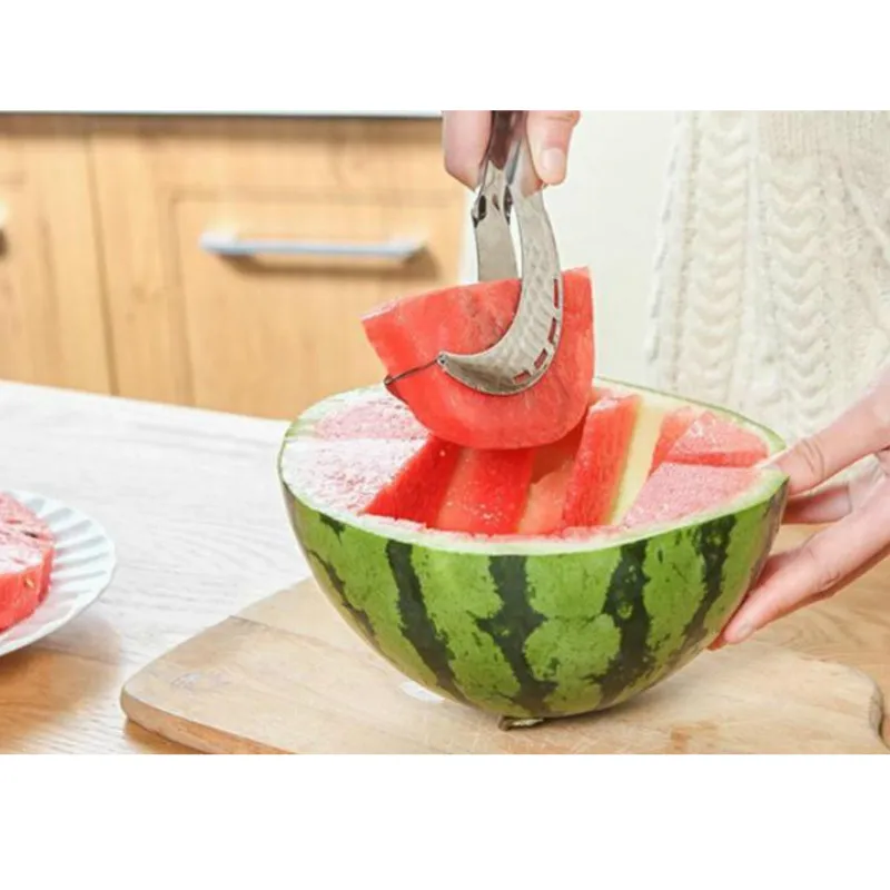 ECTIA Stainless Steel Watermelon Cutter Creative Fruit Tools Kitchen Cutting Accessories Clip Knife High Quality Slicers | Дом и сад