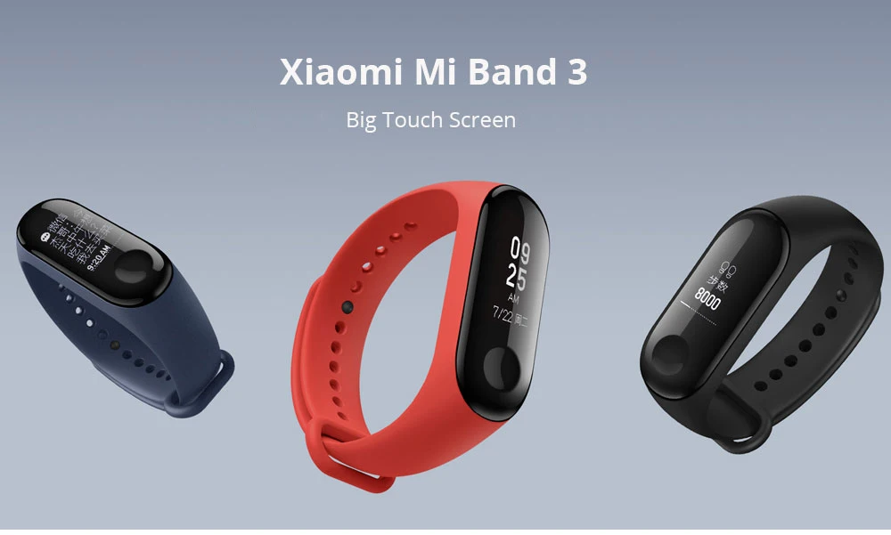 Xiaomi mi-браслет 3 Смарт-Браслет фитнес-браслет mi Band 3 большой сенсорный экран OLED частота сердечных сокращений Smartband