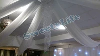 Wedding 12 pieces Ceiling Drape Canopy Drapery for decoration wedding fabric 0.45m*8m per piece Roof polyester knitted fabric