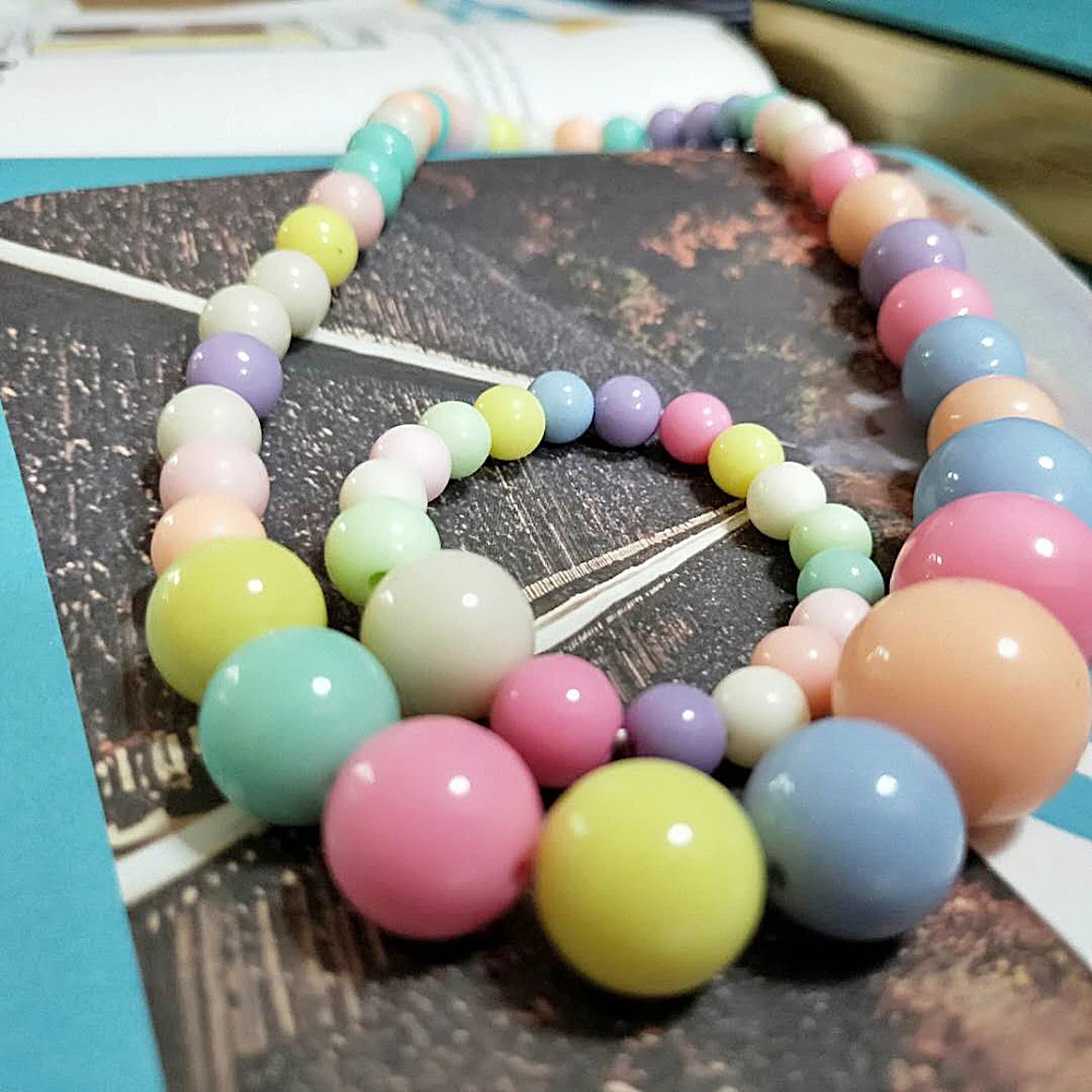 METOO Girls Jewelry for Kids Necklace Bracelet Beads Resin Ball Candy Color Princess Baby Multicolor Children | Украшения и