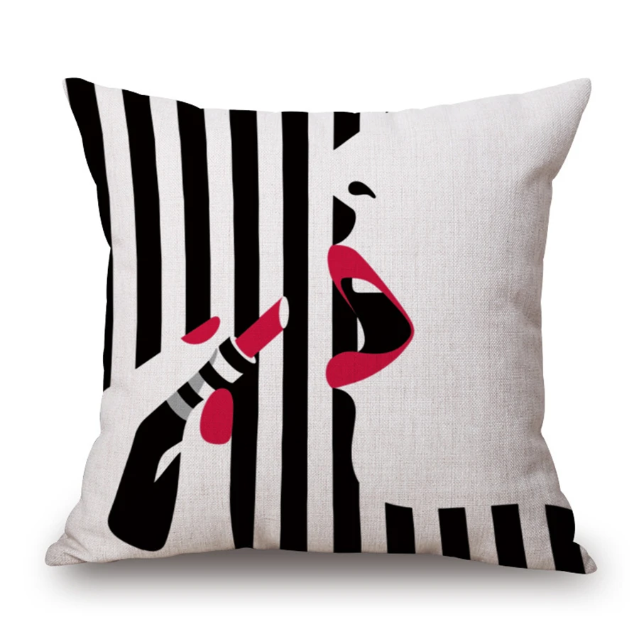 Современные поп арт модные декоративные Пледы Подушки Чехлы красный для дивана в