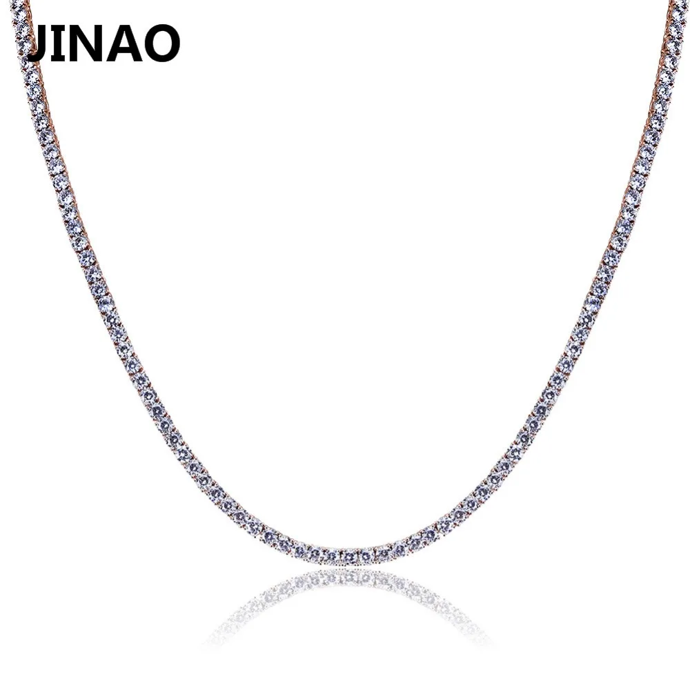 Цепочка JINAO под золото/розовое золото/серебро сверкающая цепь в стиле хип хоп из