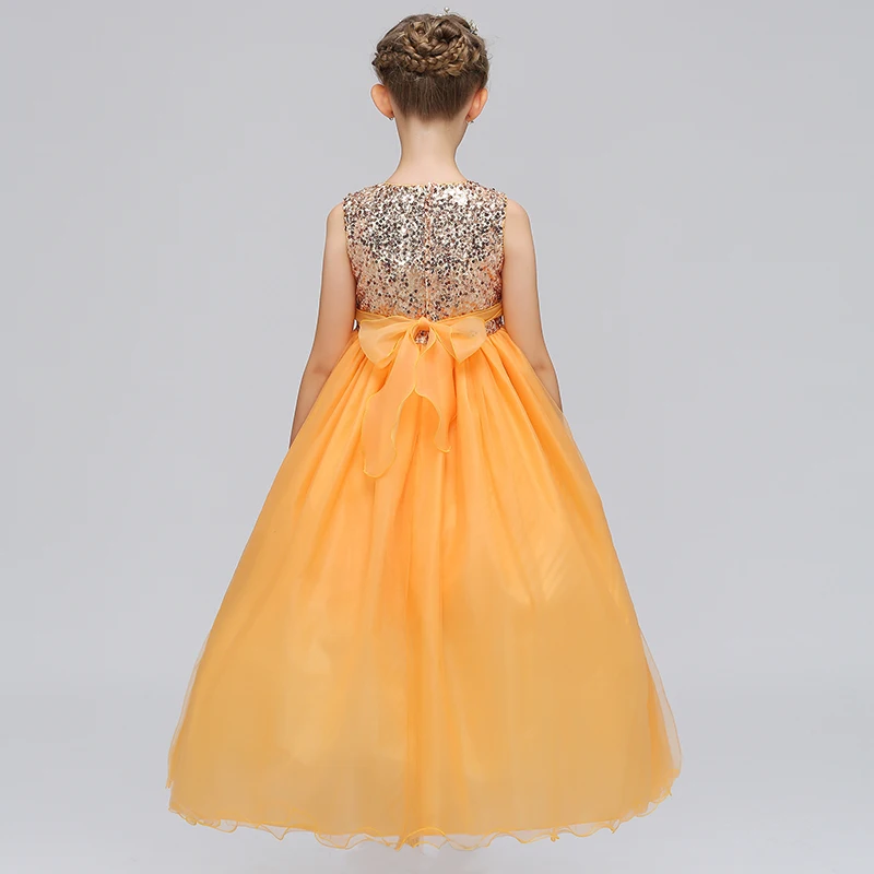 Fashion Sequins Long Dresses For Girls Wedding Party Dress Art Photos Artist Program Evening Crianca Vestidos | Детская одежда и