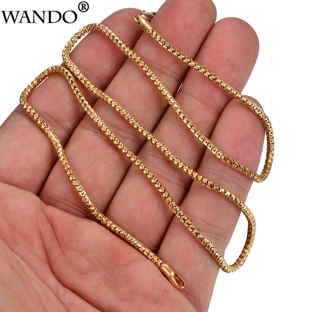WANDO Trendy gold color bracelet For men copper chain birthday gift souvenir jewelry for women | Украшения и аксессуары