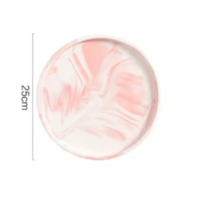 Pink dish Современные Мраморные керамические тарелки для хранения ювелирных изделий, креативные тарелки, тарелка для фруктов и конфет, аксессуары для украшения дома - Цвет: Pink dish