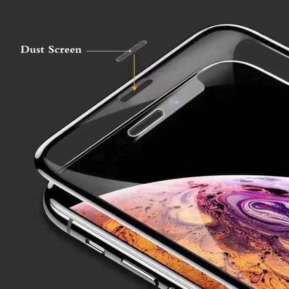 4D Анти-пыль полное покрытие из закаленного стекла протектор экрана для Iphone 11 pro max X Xr Xs max HD наушник изогнутая твердость защита