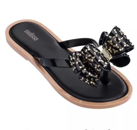 Оригинальная обувь Mini Melissa женские шлепанцы с бантиком в стиле Мелисса 2019 | Обувь