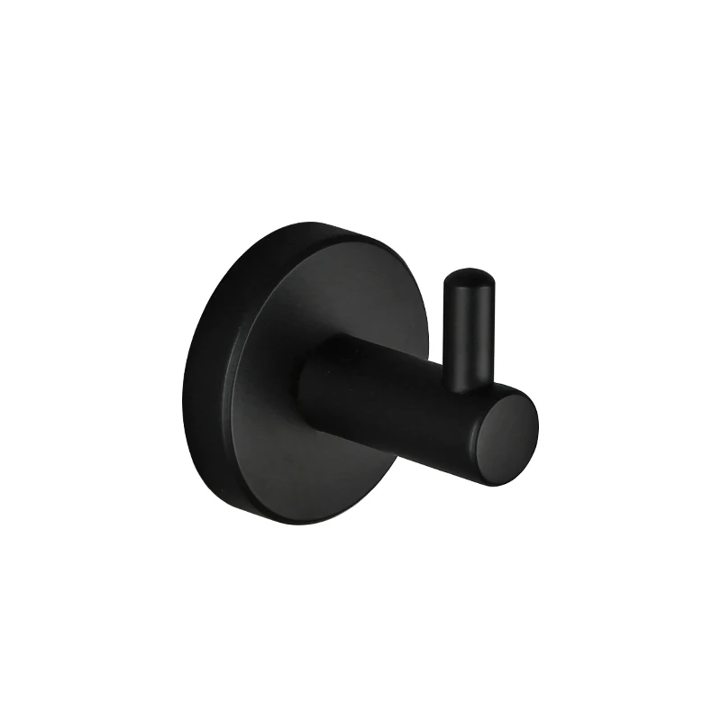 Robe Hook Современный набор оборудования для ванной, черный матовый крепящийся бумажный халат, настенный держатель для рулонов, держатель для полотенец, аксессуары для ванной комнаты - Цвет: Robe Hook