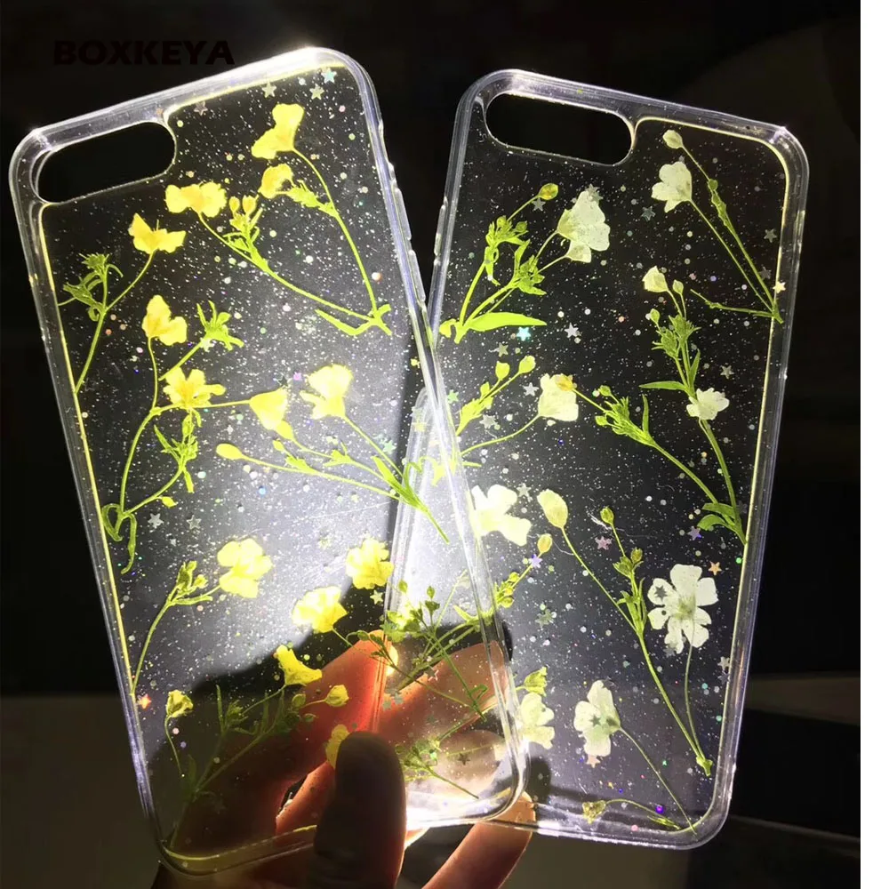 2019 новейшие DIY настоящие сухие цветы чехлы для iPhone Xs Max XR X 6 S 7 8 Plus ручной работы