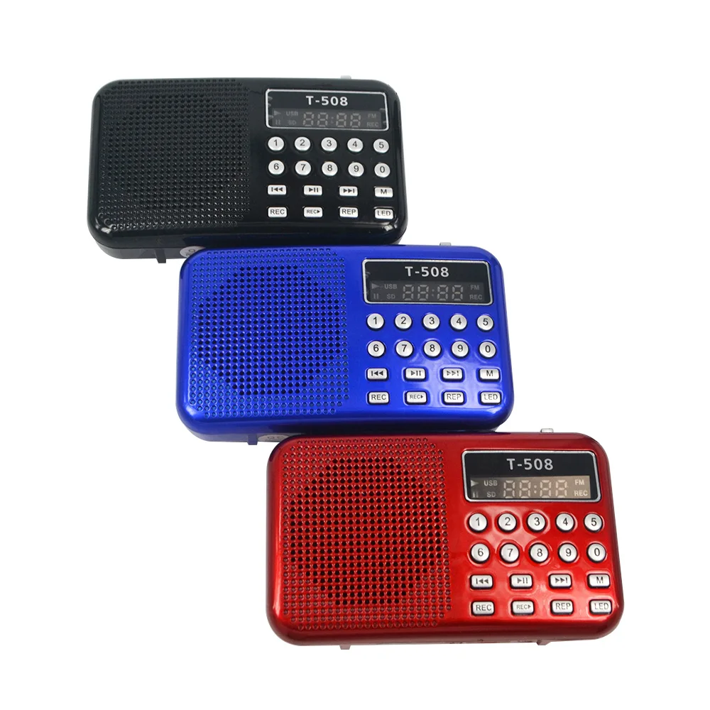 Портативный мини USB динамик Kebidu T508 светодиодный стерео FM радиоприемник TF карта 50