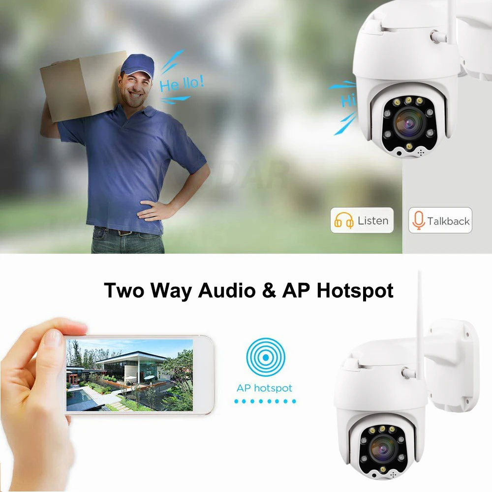 Wonsdar Wi Fi IP камера 1080P HD 5X оптический зум PTZ скоростная купольная беспроводная