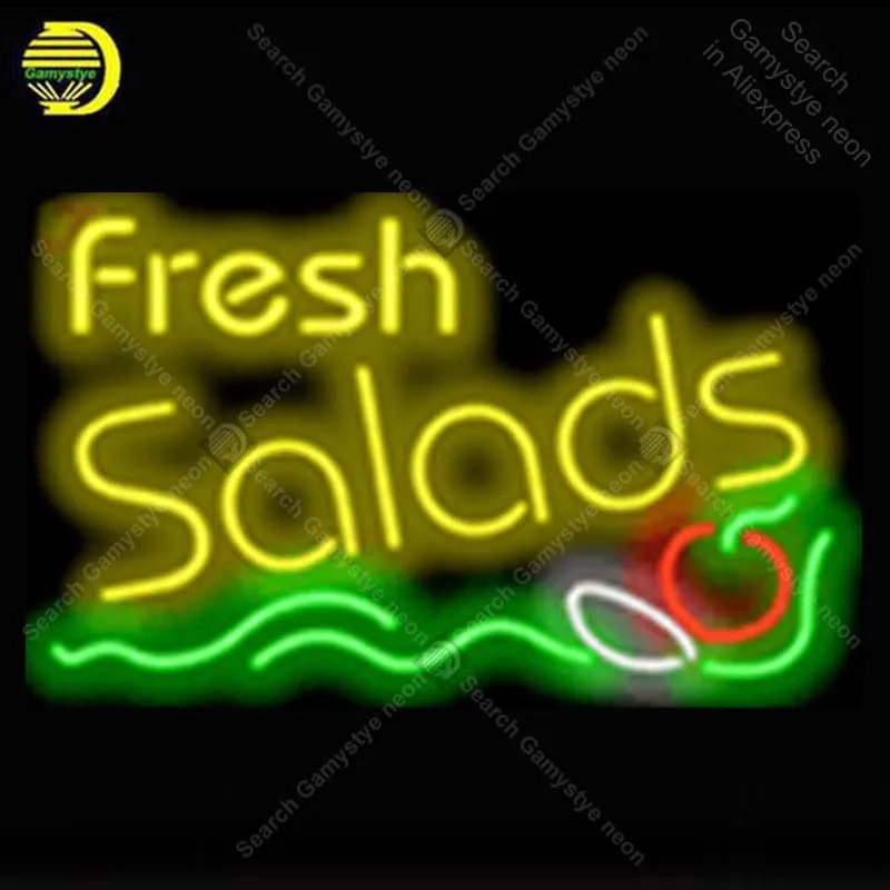 

Fresh Salads Food NEON LIGHT SIGN Neon Sign lamp Decorate GLASS Tube BEER PUB Store Display Handcraft Iconic Sign personalized