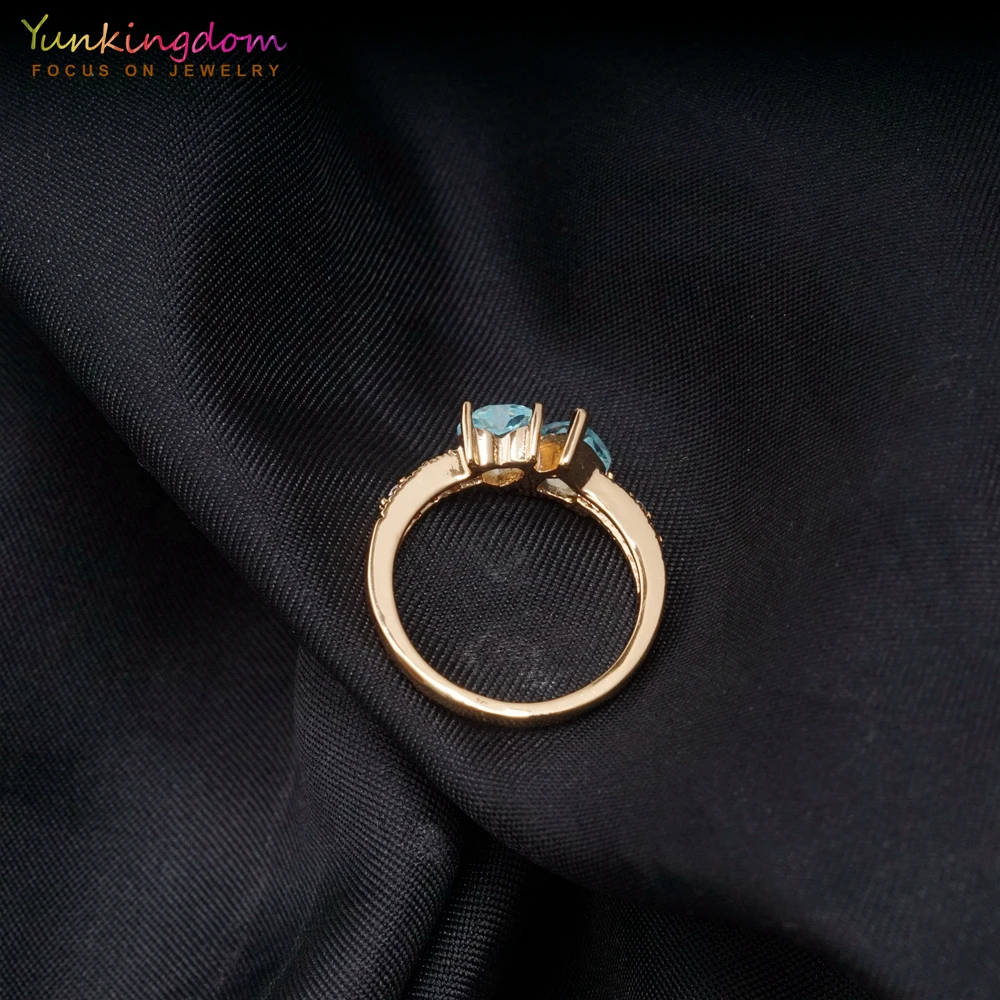 Женское золотое кольцо с сердечком обручальное фианитом 2 шт.|blue ring|fashion ringsring fashion