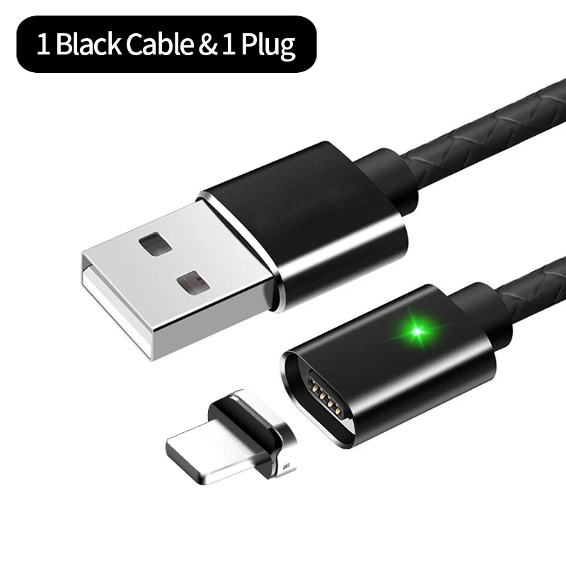1M Black Магнитный кабель MANTIS для Apple iPhone 3A, магнитный кабель usb type C для зарядки Micro USB телефона, зарядное устройство для передачи данных, шнур для быстрой передачи данных на базе Android - Цвет: 1M Black