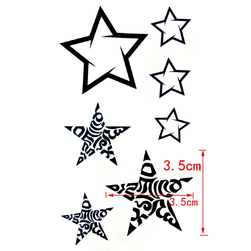 Тату наклейка Временная водостойкая со звездами 20 шт.|tatuagem temporaria|tattoo stickerwaterproof