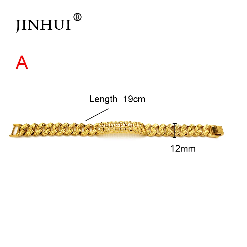 Jin Hui Fashion New African Ethiopia Gold color Men Bracelet Women Party Ornament Luxury Gifts for Friends Dubai Bangle Jewelry