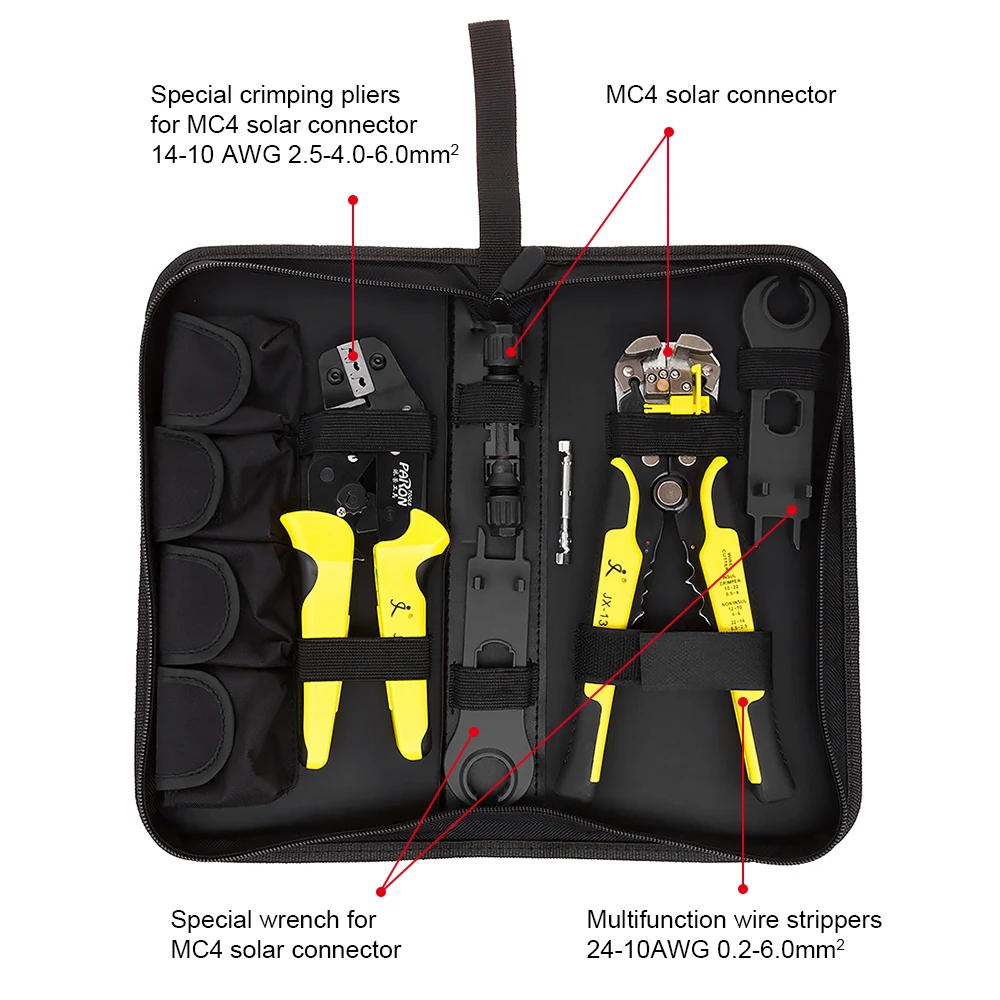 Солнечные панели провода щипцы Мульти Набор инструментов 2 5-6 мм2 14-10AWG + зачистки