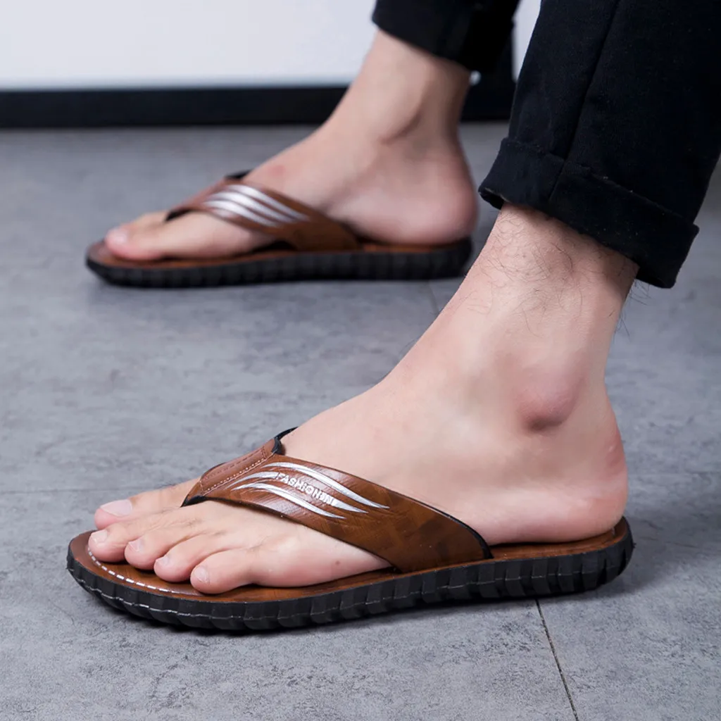 Мужские модные Вьетнамки пляжная обувь с мягкой подошвой удобные уличные