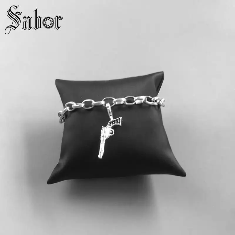 Подвеска в виде пистолета модное ювелирное изделие серебряного цвета