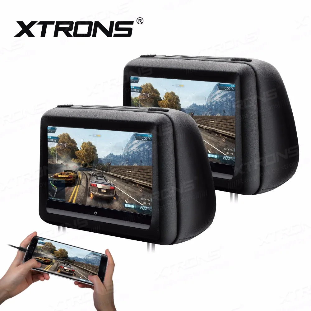 XTRONS монитор 10 1 дюйма HD цифровой экран сенсорный кожаный чехол подголовник DVD