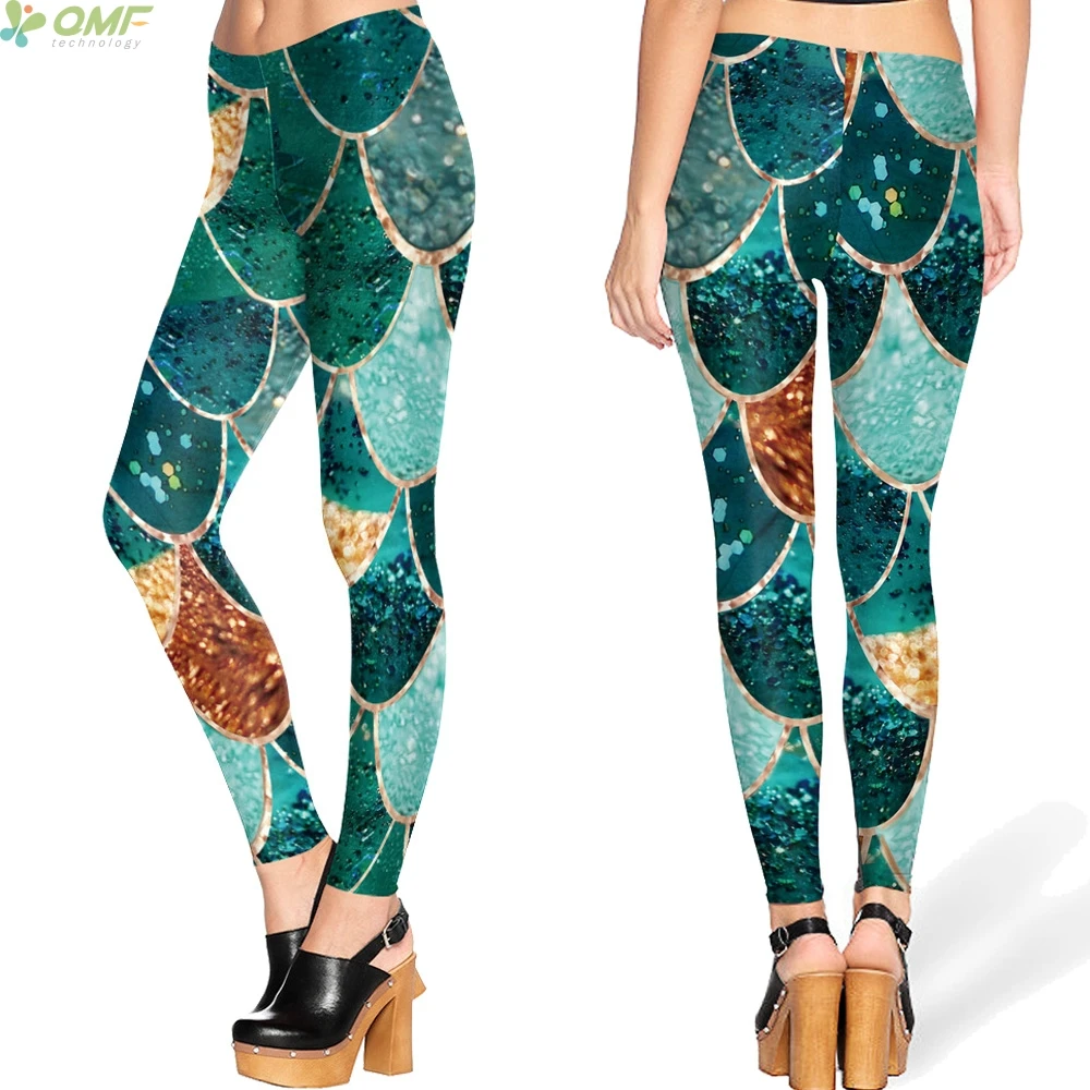 Косплэй Русалка принт Для женщин карандаш для брюк Винтаж Новая мода Брюки