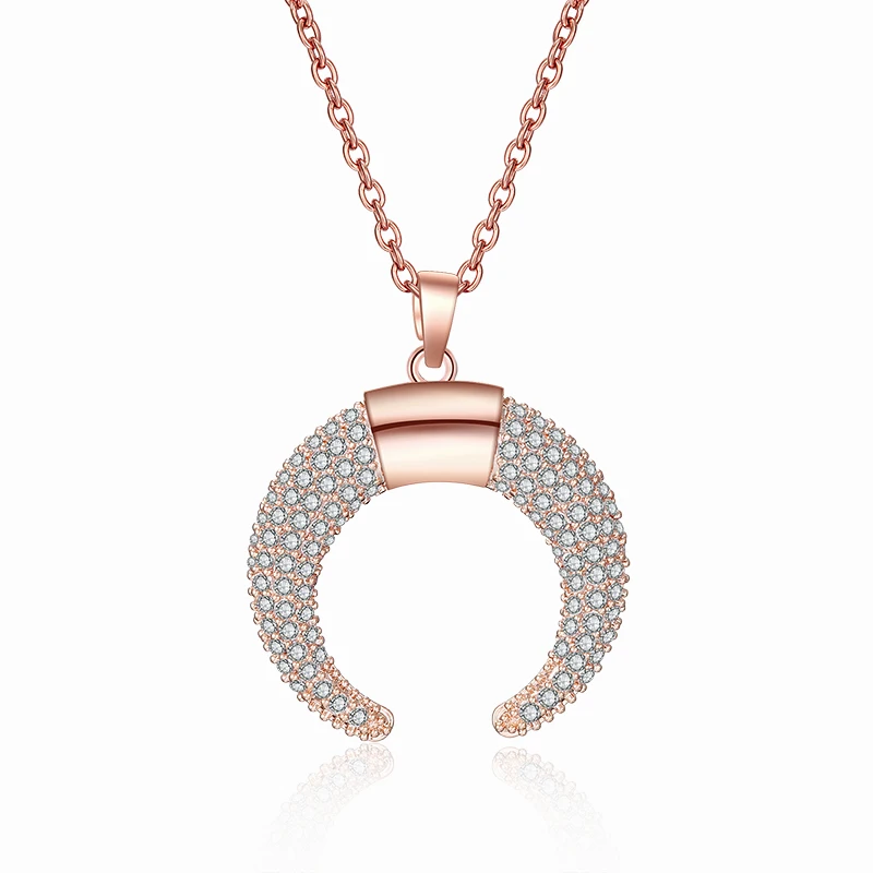 Hot Sale Crescent Moon Pendant Necklace. Gold Color Double Horns Necklace for Ladies Jewelry Birthday Giftt | Украшения и
