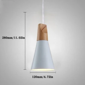 Gray Small D12cm Скандинавские современные деревянные подвесные потолочные лампы, красочные Алюминиевые абажуры, Светильники для дома, столовой, освещение MYC - Цвет корпуса: Gray Small D12cm