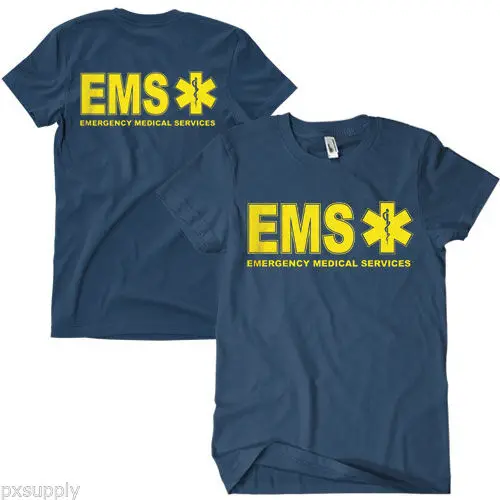 Мужская футболка ems medic emt 2 с двусторонним принтом разных размеров короткая