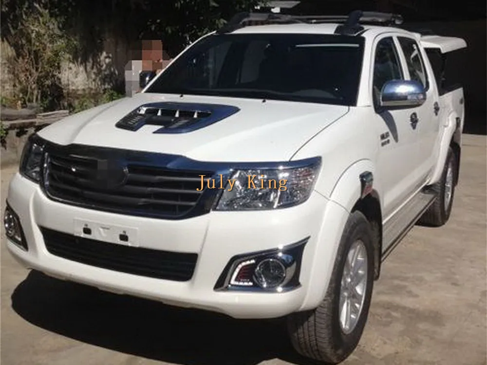 July King светодиодный чехол для дневных ходовых огней для Toyota Hilux Vigo 2012~ 14, СВЕТОДИОДНЫЙ DRL с противотуманной лампой, светодиодный противотуманный фонарь переднего бампера