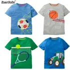 Летние спортивные футболки для мальчиков, толстовки, футболка с изображением автомобиля динозавра для тенниса, детские топы, футболка для маленьких мальчиков, хлопковая детская футболка