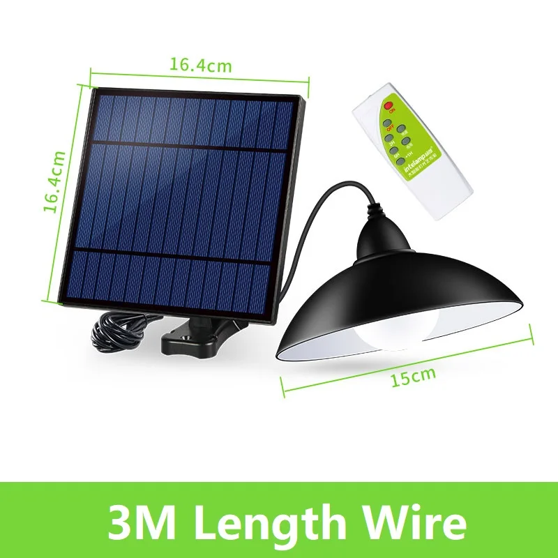 3M wires remote Открытый Солнечный свет лампа подвесной люстры Dim пульта дистанционного управления Управление металлический оттенок Ретро E27 лампа висит сарай лампа украшения сада - Испускаемый цвет: 3M wires remote