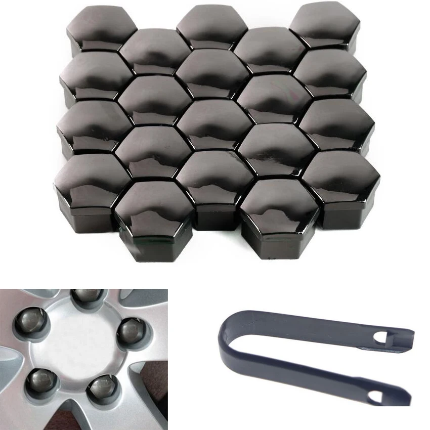 Колпачки для болтов и гаек автомобильных универсальные черные 20 шт. 17 мм Golf MK4 Bora