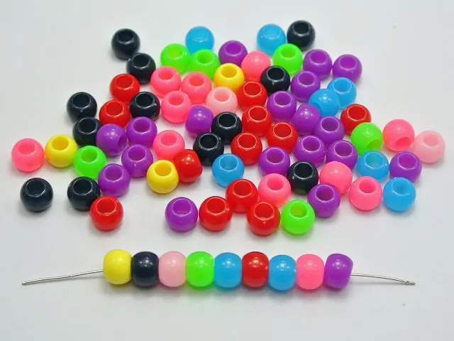 100 шт. разноцветные акриловые Круглые бусины 8 х6 мм|barrel beads|acrylic roundkandi bracelet |